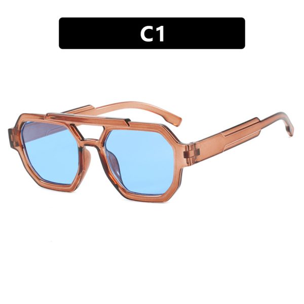 New personalized double beam polygonal sunglasses, pilot sunglasses, and trendy sunglasses - Image 6