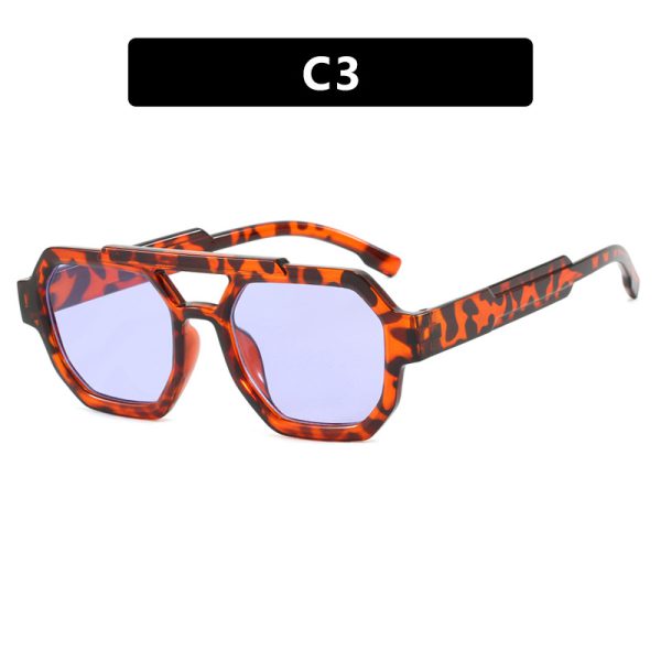 New personalized double beam polygonal sunglasses, pilot sunglasses, and trendy sunglasses - Image 8