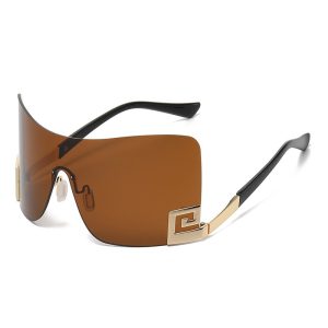 Large frame integrated sunglasses and sunglasses