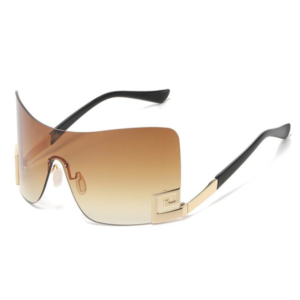 Large frame integrated sunglasses and sunglasses - Image 2