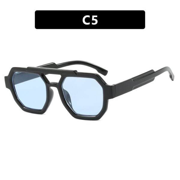 New personalized double beam polygonal sunglasses, pilot sunglasses, and trendy sunglasses - Image 10