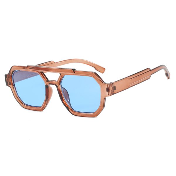 New personalized double beam polygonal sunglasses, pilot sunglasses, and trendy sunglasses - Image 4