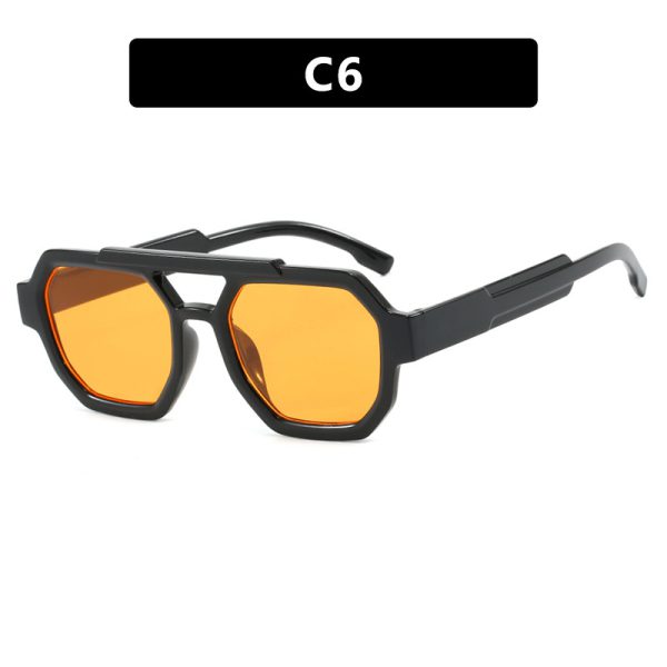 New personalized double beam polygonal sunglasses, pilot sunglasses, and trendy sunglasses - Image 11