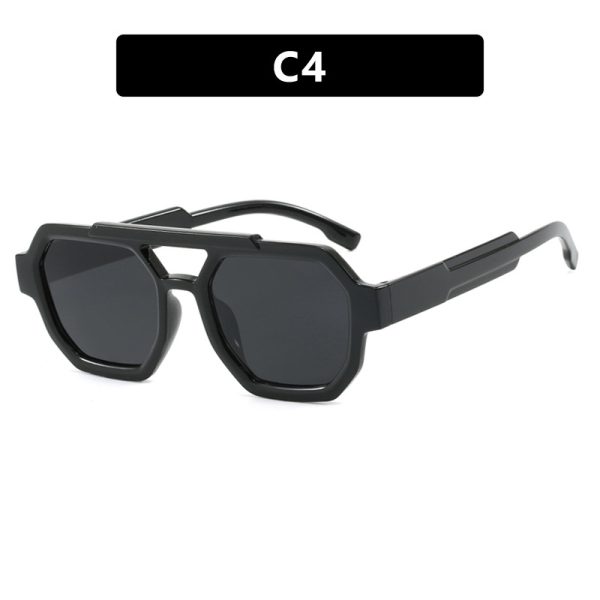 New personalized double beam polygonal sunglasses, pilot sunglasses, and trendy sunglasses - Image 9